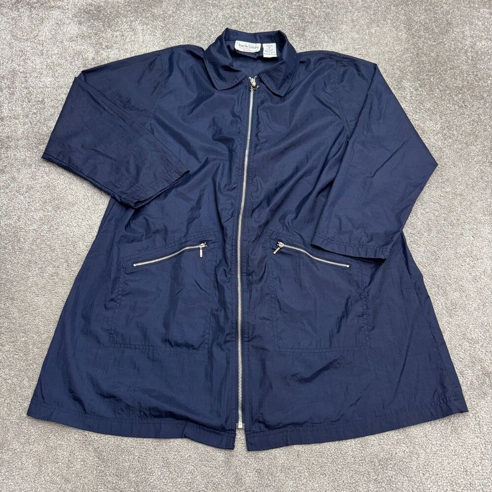 Vintage Diane Von Furstenberg DVF Color Authority Nylon Jacket Women Medium Blue